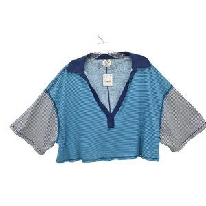 Free people New On a Boat Boxy‎ Crop Polo Size Medium